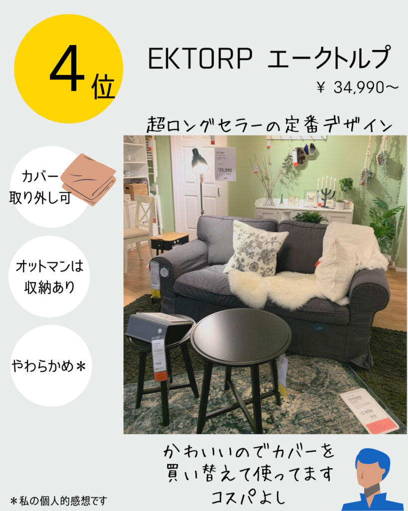 IKEAのソファ人気ランキング4位はエークトルプ