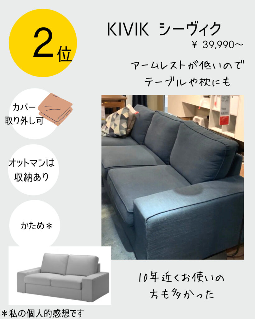 IKEAのソファ人気ランキング2位はシーヴィク